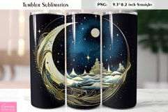 Magic Moon Card Tumbler|Celestial Tumbler Sublimation Product Image 1