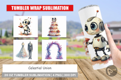 Celestial Union Sci-Fi Wedding Tumbler Product Image 1