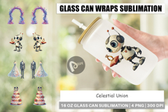 Celestial Union Sci-Fi Wedding Glass Can Product Image 1