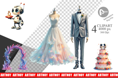 Celestial Union Sci-Fi Wedding Clipart Product Image 1