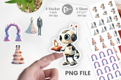 Celestial Union Sci-Fi Wedding Sticker Product Image 1