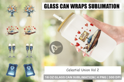 Celestial Union Sci-Fi Wedding Glass Can Product Image 1