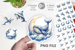 Celestial Whale Moon Sticker Product Image 1
