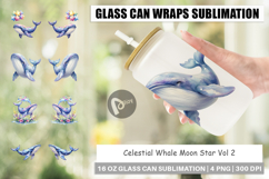 Celestial Whale Moon Glass Can Product Image 1