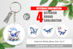 Celestial Whale Moon Keychain Product Image 1