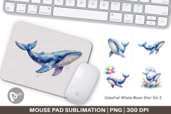 Celestial Whale Moon Mouse Pad Product Image 1