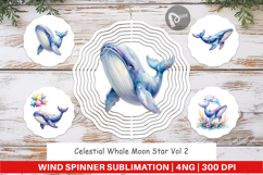 Celestial Whale Moon Wind Spinner Product Image 1