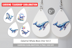 Celestial Whale Moon Star Earring Product Image 1
