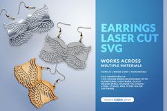 Celestial Wing Earrings Laser Cut Product Image 3