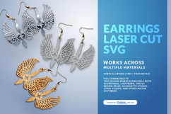 Celestial Wing Earrings Laser Cut Product Image 3