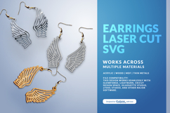 Celestial Wing Earrings Laser Cut Product Image 3