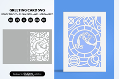 Aquarius Celestial Zodiac Card SVG Astrology Greeting Card Product Image 1