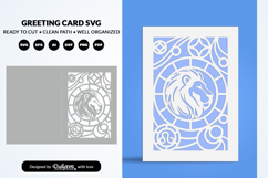 Leo Celestial Zodiac Card SVG Astrology Greeting Card Product Image 2