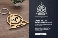 Celestial Zodiac Keychain Laser Cut SVG - Aries Product Image 1