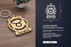 Celestial Zodiac Keychain Laser Cut SVG - Taurus Product Image 2