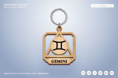 Celestial Zodiac Keychain Laser Cut SVG - Gemini Product Image 2