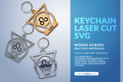 Celestial Zodiac Keychain Laser Cut SVG - Leo Product Image 3