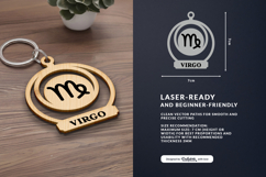 Celestial Zodiac Keychain Laser Cut SVG - Virgo Product Image 2