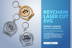 Celestial Zodiac Keychain Laser Cut SVG - Virgo Product Image 3