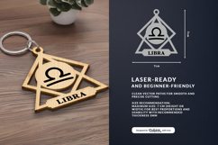 Celestial Zodiac Keychain Laser Cut SVG - Libra Product Image 1