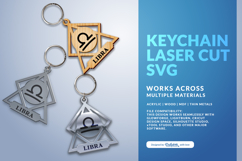 Celestial Zodiac Keychain Laser Cut SVG - Libra Product Image 3