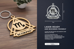 Celestial Zodiac Keychain Laser Cut SVG - Scorpio Product Image 3