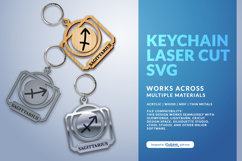 Celestial Zodiac Keychain Laser Cut SVG - Sagitarius Product Image 3
