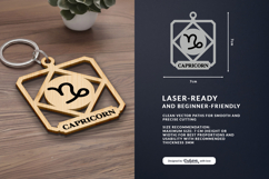 Celestial Zodiac Keychain Laser Cut SVG - Capricorn Product Image 2