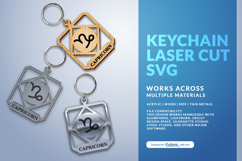 Celestial Zodiac Keychain Laser Cut SVG - Capricorn Product Image 3