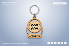 Celestial Zodiac Keychain Laser Cut SVG - Aquarius Product Image 1
