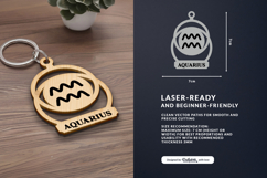 Celestial Zodiac Keychain Laser Cut SVG - Aquarius Product Image 2