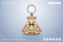 Celestial Zodiac Keychain Laser Cut SVG - Pisces Product Image 2