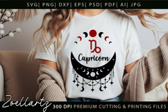 CAPRICORN Zodiac Sign SVG for CRICUT Celestial Moon T-shirt Product Image 4