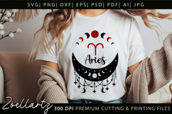 ARIES Zodiac Sign SVG for CRICUT Celestial Moon T-shirt Mug Product Image 4