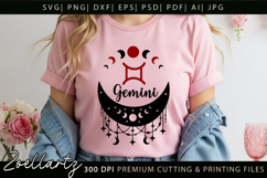 GEMINI Zodiac Sign SVG for CRICUT Celestial Moon T-shirt Mug Product Image 2