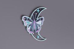 Celestial laser cut file - Layered Crescent Moon Butterfly Product Image 2