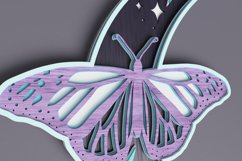 Celestial laser cut file - Layered Crescent Moon Butterfly Product Image 5