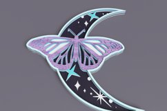 Celestial laser cut file - Layered Crescent Moon Butterfly Product Image 3