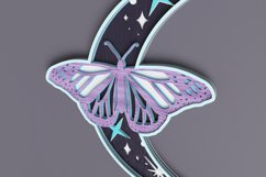 Celestial laser cut file - Layered Crescent Moon Butterfly Product Image 4