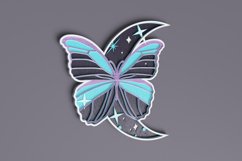 Celestial laser cut file - Layered Crescent Moon Butterfly Product Image 3