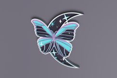 Celestial laser cut file - Layered Crescent Moon Butterfly Product Image 4