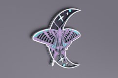 Celestial laser cut file - Layered Crescent Moon Butterfly Product Image 3
