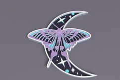 Celestial laser cut file - Layered Crescent Moon Butterfly Product Image 4