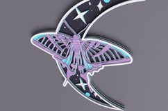 Celestial laser cut file - Layered Crescent Moon Butterfly Product Image 2