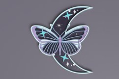 Celestial laser cut file - Layered Crescent Moon Butterfly Product Image 1