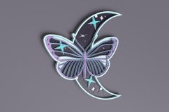 Celestial laser cut file - Layered Crescent Moon Butterfly Product Image 4