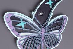 Celestial laser cut file - Layered Crescent Moon Butterfly Product Image 5