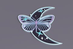 Celestial laser cut file - Layered Crescent Moon Butterfly Product Image 3