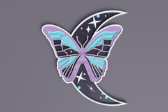 Celestial laser cut file - Layered Crescent Moon Butterfly Product Image 1