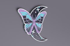Celestial laser cut file - Layered Crescent Moon Butterfly Product Image 3